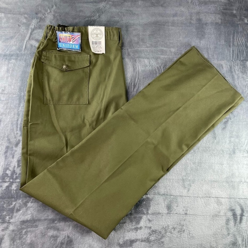 VTG Boy Scouts of America Official Uniform Pants Mens 40 Action Fit Green 90s